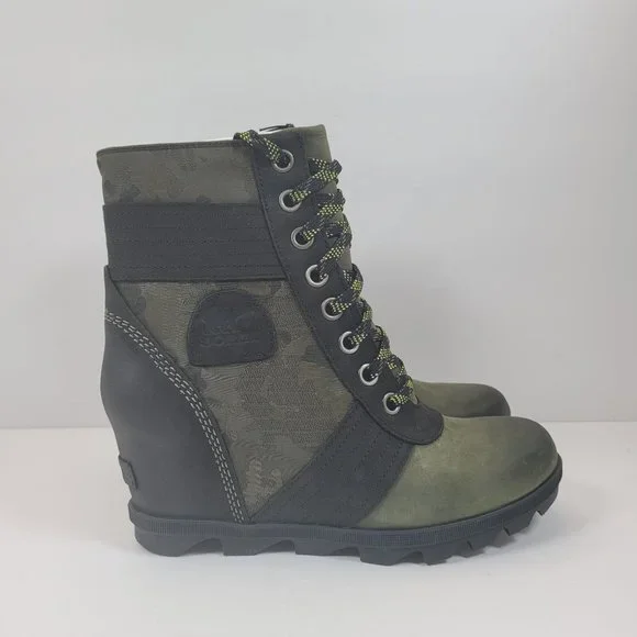 Sorel Lexie Wedge Women's Hiker Green Boots US Size 10 NWT - Picture 3 of 13
